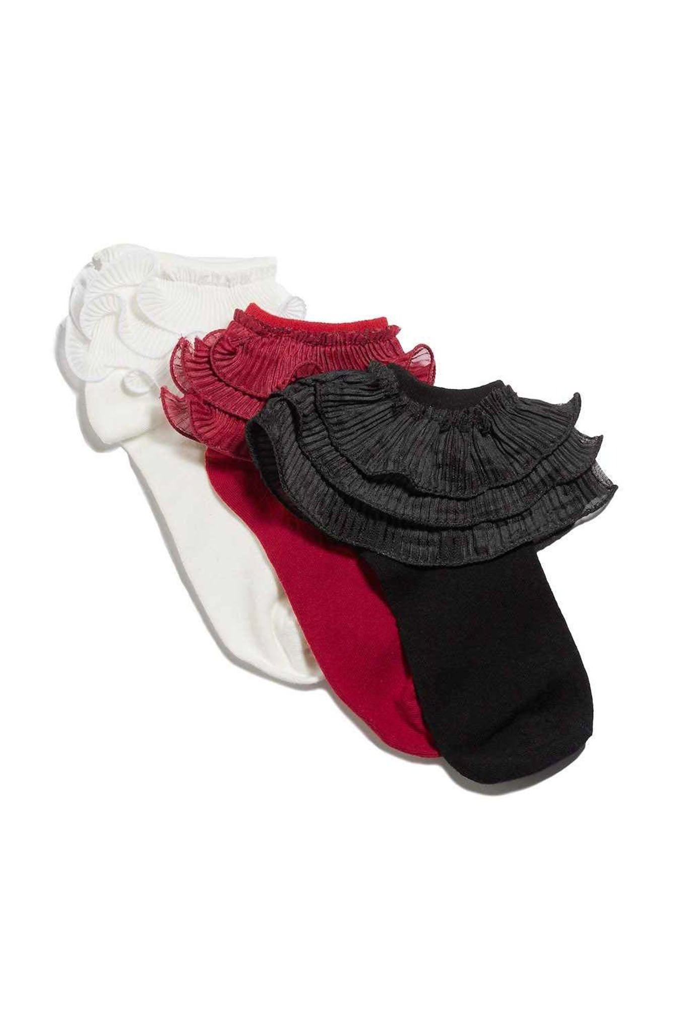 Set of 3 Pleated Bobby Socks